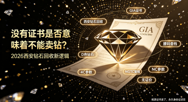 没有证书是否意味着不能卖钻?2026西安钻石回收新逻辑:GIA腰码能够查档,别把D色钻石按“无证价”卖掉